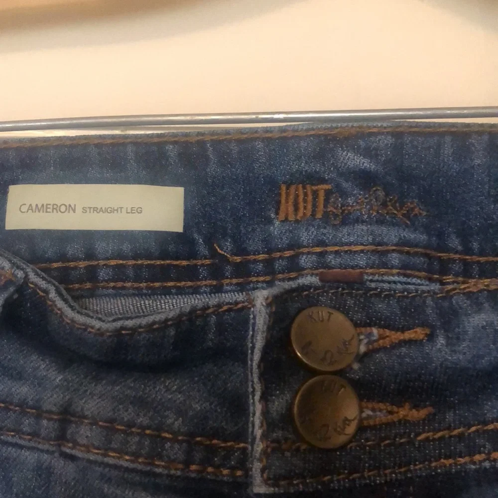 Kut from the Kluth Jeans Cameron straight leg Crop jean patchwork SZ 4 - Picture 2 of 5